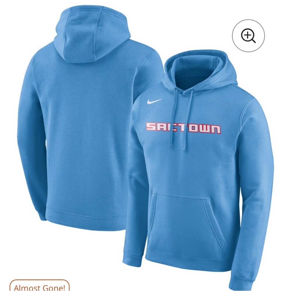 Nike Sacramento Kings Blue City Edition Logo Essential Pullover Hoodie boys Sz M